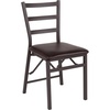 image:imageFlash Furniture HERCULES Series Brown Folding Ladder Back Metal Chair with Brown Vinyl Seat1 Pack