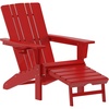 image:imageFlash Furniture Halifax Poly Resin Adirondack Chair with Cup Holder and Pull Out Ottoman AllWeather Poly Resin IndoorOutdoor Lounge Chair Set of 2 BlueRed