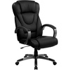image:imageFlash Furniture Hansel High Back Black LeatherSoft Executive Swivel Office Chair with Titanium Nylon Base and Loop Arms