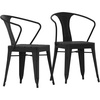 image:imageFlash Furniture Helvey Set of 2 Commercial IndoorOutdoor Chairs  Black Poly Resin Slat Seats  Black Vertical Slat Back Steel Frames  Stackable up to 8 Chairs High
