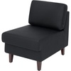 image:imageFlash Furniture Hercules Artemis Commercial Modular Middle Chair for Reception and Lobby Areas with Solid Wood Legs Black LeatherSoftBlack