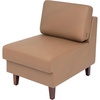 image:imageFlash Furniture Hercules Artemis Commercial Modular Middle Chair for Reception and Lobby Areas with Solid Wood Legs Black LeatherSoftCognac