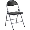 image:imageFlash Furniture Hercules Series Metal Folding Chairs with Carrying Handle Vinyl Upholstered Padded Event Chair Set of 4 Black1 Pack