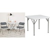 image:imageFlash Furniture Hercules Series Metal Folding Chairs with Padded Seats  Set of 4 Gray Metal Folding Chairs amp Elon 285Foot Square Granite White Plastic Folding TableGray FabricGray Frame