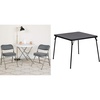 image:imageFlash Furniture Hercules Series Metal Folding Chairs with Padded Seats  Set of 4 Gray Metal Folding Chairs amp Madelyn Folding Card Table  Black Foldable Card Table Square