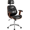 image:imageFlash Furniture High Back Black LeatherSoft Executive Ergonomic Wood Swivel Office Chair with Arms