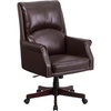 image:imageFlash Furniture High Back Pillow Back Burgundy LeatherSoft Executive Swivel Office Chair with ArmsBrown