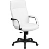 image:imageFlash Furniture High Back White LeatherSoft Executive Swivel Ergonomic Office Chair with Memory Foam Padding and ArmsWhite
