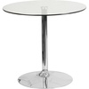 image:imageFlash Furniture Hills 315 Round Glass Dining Table with 29H Chrome Base Decorative Narrow Round Tempered Glass Cocktail Table ClearSilver