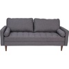 image:imageFlash Furniture Hudson MidCentury Modern Loveseat  Slate Gray Faux Linen Upholstery  Buttonless Tufting  Wood LegsDark Gray