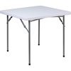 image:imageFlash Furniture Kathryn 281Foot Square Granite White Plastic Folding Table with Powder Coated Locking Legs