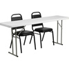image:imageFlash Furniture Kathryn 6Foot Plastic Folding Training Table Set with 2 Trapezoidal Back Stack Chairs