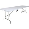 image:imageFlash Furniture Kathryn 8 Rectangular Adjustable Plastic Folding Event Table with Carrying Handle BiFold Table for IndoorOutdoor Events White