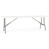 image:imageFlash Furniture Kathryn 8 Rectangular Plastic Folding Event Table with Carrying Handle BiFold Portable Banquet Table for IndoorOutdoor Events Granite White 30W x 96L