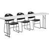 image:imageFlash Furniture Kathryn 8Foot Plastic Folding Training Table Set with 3 Black Plastic Stack Chairs