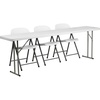 image:imageFlash Furniture Kathryn 8Foot Plastic Folding Training Table Set with 3 White Plastic Folding Chairs