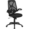 image:imageFlash Furniture Kimble High Back Black Mesh Executive Swivel Ergonomic Office Chair with Adjustable Lumbar 2Paddle Control and FlipUp Arms