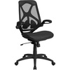 image:imageFlash Furniture Kimble High Back Transparent Black Mesh Executive Ergonomic Office Chair with Adjustable Lumbar 2Paddle Control amp FlipUp Arms