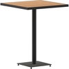image:imageFlash Furniture Lark Commercial Grade Bar Height Patio Table IndoorOutdoor Bistro Table with Poly Resin Slats 30 Square Faux TeakTeak