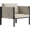 image:imageFlash Furniture Lea IndoorOutdoor Patio Chair with Cushions  Modern Steel Framed Chair with Storage Pockets Black with Beige CushionsLight Gray