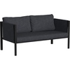 image:imageFlash Furniture Lea IndoorOutdoor Sectional with Cushions  Modern Steel Framed Chair with Dual Storage Pockets Black with Beige CushionsCharcoal