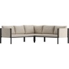 image:imageFlash Furniture Lea IndoorOutdoor Sectional with Cushions  Modern Steel Framed Chair with Dual Storage Pockets Black with Beige CushionsLight Gray