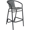 image:imageFlash Furniture Lila Commercial Grade Rattan IndoorOutdoor Commercial Restaurant Barstool  Rattan Seat and Back  Footrest  GrayGrey
