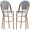 image:imageFlash Furniture Lourdes Commercial Grade Bistro Bar Height Stool Stackable IndoorOutdoor Dining Stool 30 High WhiteGray and Bamboo Finish Set of 2White  NavyNatural Frame