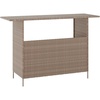 image:imageFlash Furniture Marco IndoorOutdoor Patio Bar Counter Table AllWeather Wicker Rattan Pattern 2 Shelves GrayBrown