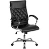 image:imageFlash Furniture Merideth High Back Designer Quilted White LeatherSoft Executive Swivel Office Chair with Chrome Base and ArmsBlack