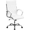 image:imageFlash Furniture Merideth High Back Designer Quilted White LeatherSoft Executive Swivel Office Chair with Chrome Base and ArmsWhite