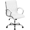image:imageFlash Furniture Merideth MidBack Designer White LeatherSoft Executive Swivel Office Chair with Chrome Base and Arms