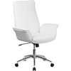 image:imageFlash Furniture MidBack White LeatherSoft Executive Swivel Office Chair with Flared ArmsWhite