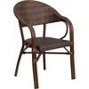 image:imageFlash Furniture Milano Series Dark Brown Rattan Restaurant Patio Chair with Red BambooAluminum FrameCocoa RattanBambooaluminum Frame