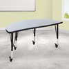 image:imageFlash Furniture Mobile 475 Half Circle Wave Collaborative Grey Thermal Laminate Activity Table  Height Adjustable Short LegsGrey