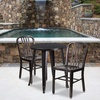 image:imageFlash Furniture Napoleon Commercial Grade 24 Round BlackAntique Gold Metal IndoorOutdoor Table Set with 2 Vertical Slat Back ChairsBlackantique Gold