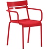 image:imageFlash Furniture Nash Commercial Grade Steel Stack Chair IndoorOutdoor Arm Chair with 2 Slat Back Set of 4 SilverRed