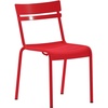image:imageFlash Furniture Nash Commercial Grade Steel Stack Chair IndoorOutdoor Armless Chair with 2 Slat Back BlackRed