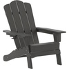 image:imageFlash Furniture Newport Adirondack Chairs with Cup Holders Weather Resistant Poly Resin Adirondack Chairs Set of 2 RedGrey