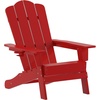 image:imageFlash Furniture Newport Adirondack Chairs with Cup Holders Weather Resistant Poly Resin Adirondack Chairs Set of 2 RedRed
