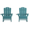 image:imageFlash Furniture Newport Adirondack Rocking Chair with Cup Holder Weather Resistant Poly Resin Adirondack Rocking Chair BrownBlue