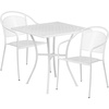image:imageFlash Furniture Oia Commercial Grade 355 Square Black IndoorOutdoor Steel Patio Table Set with 2 Round Back ChairsWhite