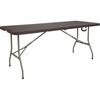 image:imageFlash Furniture Park Commercial Grade 6Foot BiFold Brown Rattan Plastic Folding TableBrown