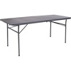 image:imageFlash Furniture Park Commercial Grade 6Foot BiFold Brown Rattan Plastic Folding TableDark Gray