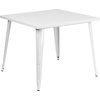 image:imageFlash Furniture Parker Commercial Grade 355 Square Black Metal IndoorOutdoor TableWhite