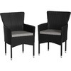 image:imageFlash Furniture Peregrine 7 Piece Outdoor Patio Dining Set  Space Saving Black Wicker Modular Chairs amp Cream CushionsNatural Finish Acacia Wood TableSeating for 6BlackGray