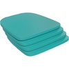 image:imageFlash Furniture Perry Set of 4 Poly Resin Wood Seat  Mint Polystyrene  Rounded Edges for Comfort  For Colorful Metal Chairs and Stools  IndoorOutdoorMint
