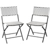 image:imageFlash Furniture Rouen Commercial Grade Folding Bistro Chairs IndoorOutdoor PE Rattan Back and Seat Black Steel Frames Set of 2 BlackWhiteBlackWhite