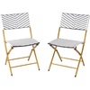 image:imageFlash Furniture Rouen Commercial Grade Folding Bistro Chairs IndoorOutdoor PE Rattan Back and Seat Black Steel Frames Set of 2 BlackWhiteNavyWhite