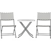image:imageFlash Furniture Rouen Commercial Grade Folding Bistro Set IndoorOutdoor PE Rattan Table Top Back and Seat Charcoal Steel Frames 3 Piece Set GrayWhiteGray  White
